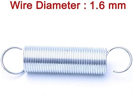 Extensão de manutenção da casa Mola 5 peças de molas de tensão, ganchos abertos, ferramentas de hardware de mola galvanizadas, diâmetro do fio de 1,6 mm, diâmetro externo 10mm-13mm, comprimento 40mm-100mm