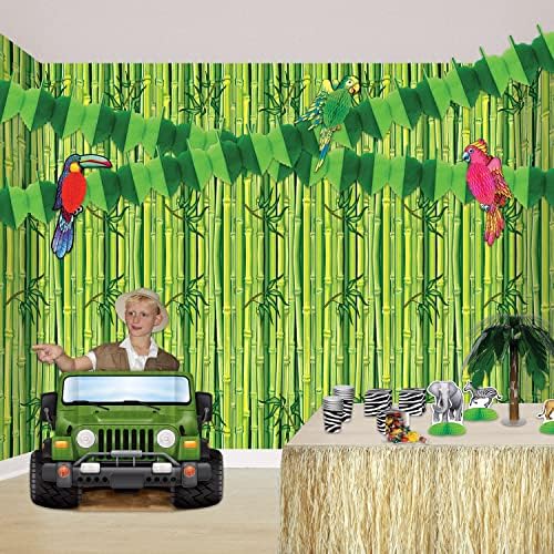 Beistle 3 peças Jungle Safari Jeep Photo Booth adereços para decorações de festa de aniversário, 25 x 37, multicolor