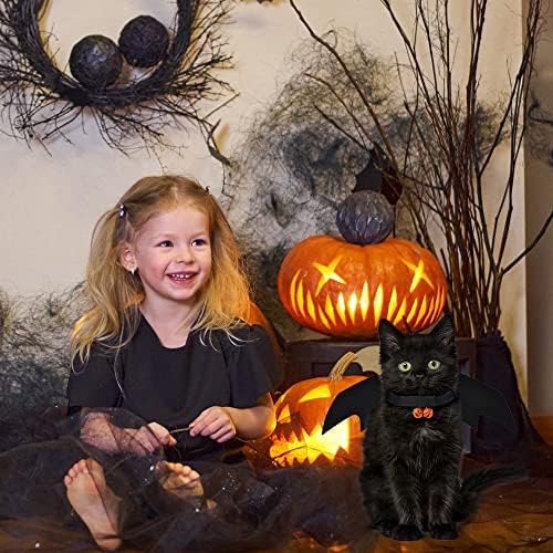 Fantas figurinas de Halloween de gato yujun asa de morcego com jingle sells em forma de abóbora para gatinhos de cachorro