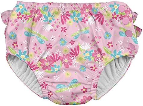 Eu jogo. Baby-Girls Ruffle Snap Snap Reutilable Absorvent Swimsuit