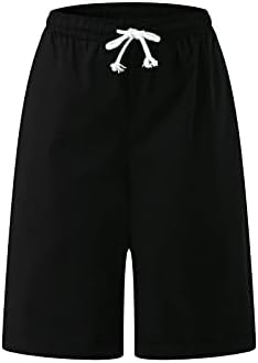 Graphics Bermuda Shorts Mulheres até o joelho de verão de camisa casual com bolsos profundos shorts longos shorts com