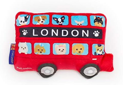 PetLondon Graphical London Red Bus Bus Dog Toy - Fun impresso London Routemaster British Red Plush Plush Toy - 7
