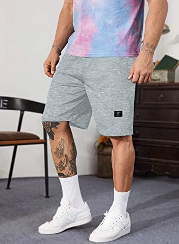 JMIERR Mens algodão shorts de suor com 3 bolsos Survetes de treino de treino de corredor de shorts atléticos de 7 polegadas de shorts de corrida