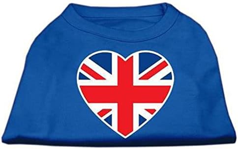 Mirage Pet Products Flag British Heart Sleat Print camisa, grande, aqua