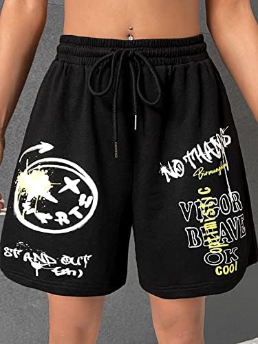 Shorts megci para shorts femininos shorts femininos face de desenho animado e letra graphicstring shorts shorts shorts