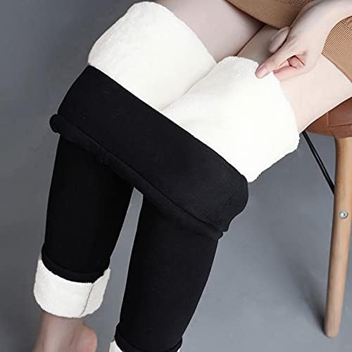 MUGOTP WILL Warm Warm Women Women Leggings Leggings espessos de barriga de barriga de barriga de barriga sherpa calças de