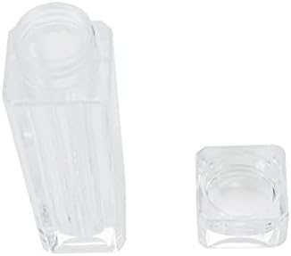GEESATIS 10 PCS Decorativa de garrafa de acrílico Mini garrafa quadrada para garrafa de amostra, pequenos anéis, garrafa de armazenamento, 10 ml