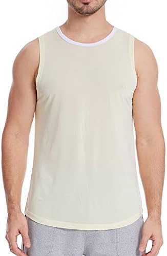 Tanque atlético casual masculino masculino masculino de tanques de camiseta leve sem mangas homens hidratórios de umidade moram com