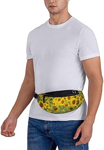 Girassóis impressos esportes casuais saco de cintura transversal com cintura de cintura Bolsa de ombro de corpo multifuncional ajustável