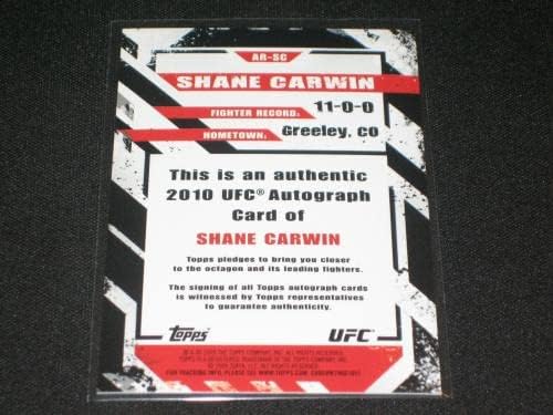 Shane Carwin UFC 2010 TOPPS Certificado Card Autografado Autentic Card - Cartões UFC autografados