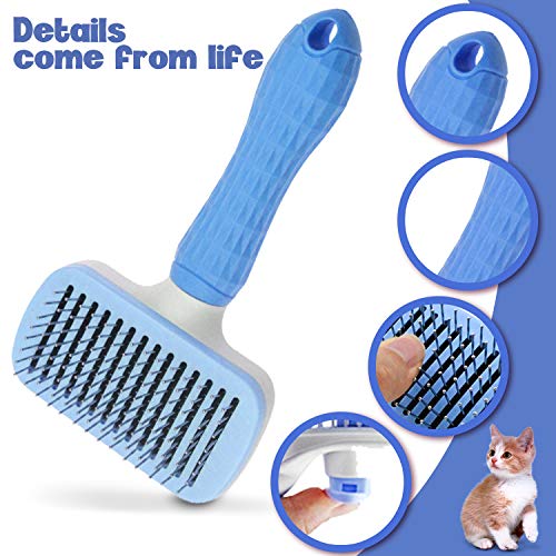 Bruscada de limpeza auto -limpa para cães e gatos, ferramenta de limpeza de animais de estimação, escova mais gorda para