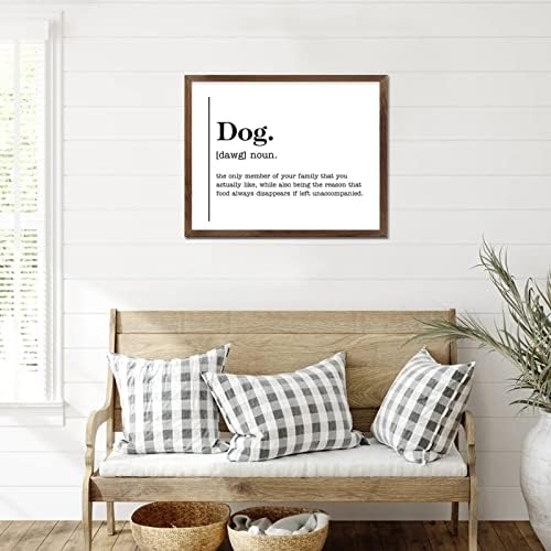 16x20in Sign de madeira emoldurada com a definição engraçada de substantivo de cão de country estilo damasco de damasco