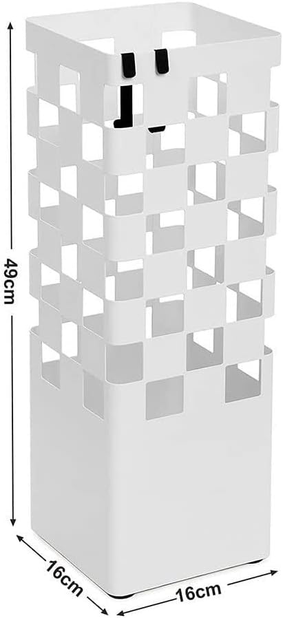 Xhalery Umbrella Rack Stand, porta -guarda -chuva, guarda -chuva Stand Stand White Whathed Iron, guarda -chuva dobrável com bandeja