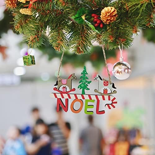 Árvore de Natal Pequena pendente de madeira desenho colorido pendente Bell Decorações de Natal Decorações de Gnomo de férias