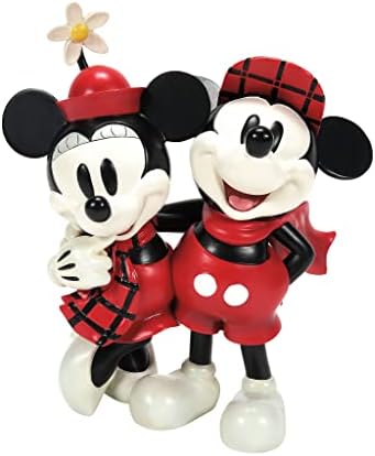 Enesco Disney Showcase Mickey e Minnie Mouse na estatueta da xadrez de Natal, 4 polegadas, multicolor