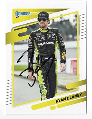 Autografado Ryan Blaney 2022 Donruss Racing Team Penske assinou NASCAR Collectible Trading Card com COA