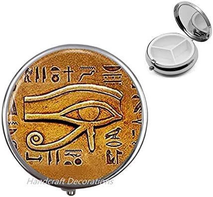 Caixa de pílula de vidro Caixa de comprimidos da caixa de comprimidos Hórus Caixa de comprimidos egípcia Jóias egilos egypia
