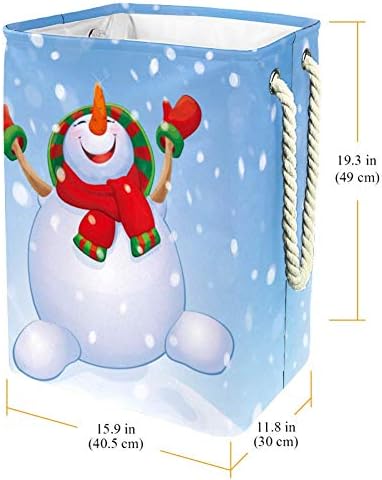 Feliz boneco de neve e queda de neve 300d Oxford PVC Roupas à prova d'água cesto de lavanderia grande para cobertores Toys de