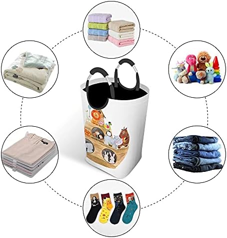 Wondertify Baby Noah's Ark Laundry Tester Roupa Colorful Roupas Compolada com alças de transporte fácil para armazenamento de brinquedos