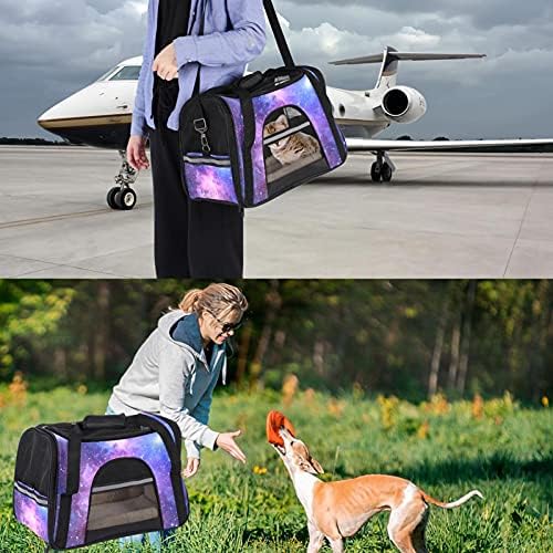 Portador de animais de estimação Violet Space Pet-sidate Pet Travel portadores de gatos, cães cachorros conforto portátil portátil Pet Saco Airline aprovado