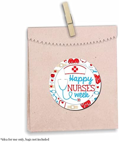 Happy Nurses Week Week Apreciação de enfermagem Adesivos, adesivos de 40 2 , ótimos para favores, focas de envelope e sacolas