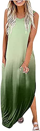 Qtocio plus size vestido longo para mulheres, senhoras verão casual solto sem mangas o-gola a-line Party maternidade vestidos 2023