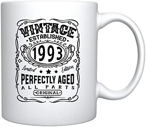 Vintage estabelecido 1993 30 caneca de café de cerâmica perfeitamente envelhecida aniversário para ele, sujo trinta