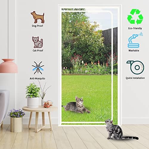 Porta de tela de gato reforçada, porta de estimação amigável portão de animais de estimação PET POOT Screen Door com
