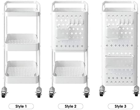 Adquirir 3 prateleiras de banheiro de carrinho de estampa de armazenamento de cozinha de 3 camadas, prateleira móvel de