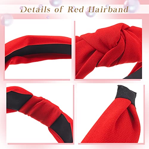 4 PCs Red Band Band Acessórios Vermelhos Acessórios para a cabeça com a cabeça Criss Cross Capace