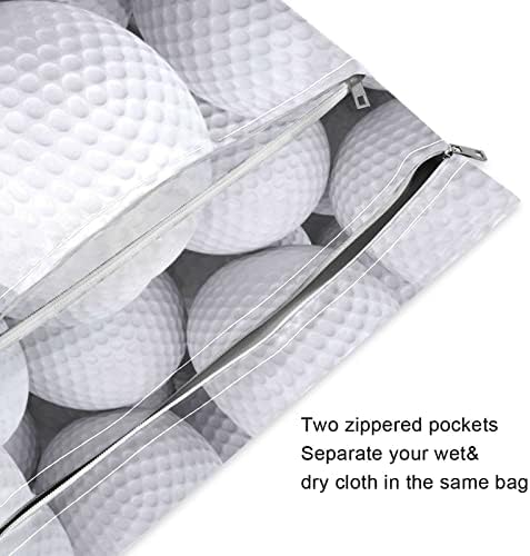 Huxino Sacos de golfe seco à prova d'água Huxino, bolsa de bolsas reutilizáveis ​​com fraldas de pano de bebê para bebês com