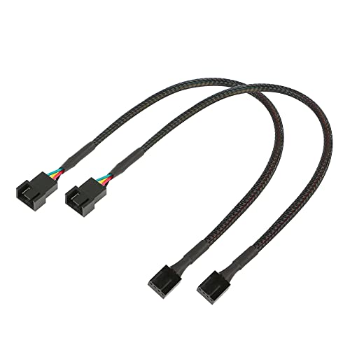 Qianrenon 4 pinos PWM Extensão do ventilador Nylon Nylon PC Splitter Power Splitter Cable Compatível com Computador ATX 3-PIN/4