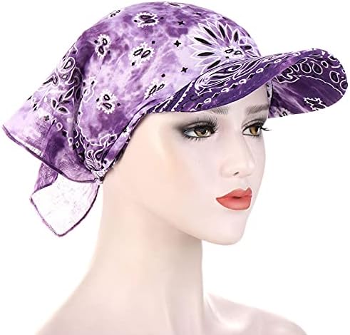 Mulheres Flores Flores Baseball Feia Hat Hat Muslim Turban Sun Protection Lascarf com viseira Chapéu de beisebol leve e leve