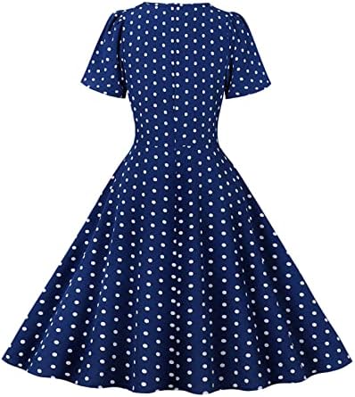Vestidos de cocktail vintage para mulheres polka ponto dos anos 50 Rockabilly retro Audrey Hepburn Swing Party Midi Dress