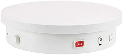 Controle de velocidade de plataforma giratória rotativa de Babule, plataforma de rotatividade automática de 360 ​​°, exibição do produto/exibição de bolo,/branco/25cmx5.5cm