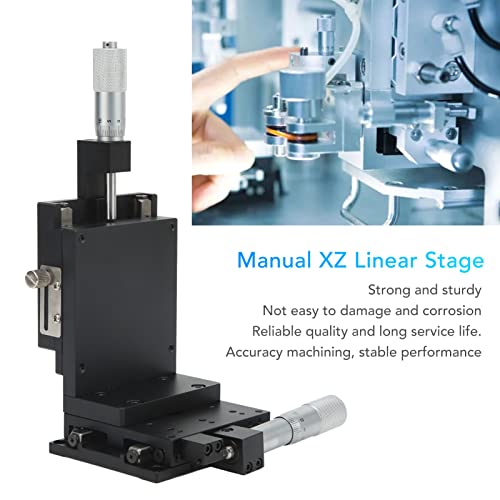 Fafeicy manual xz estágio linear, estágio de ajuste fino de liga de alumínio de 59N, com tabela de 80 x 80 mm, precisão