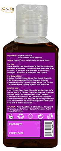 Nature Max Black Seed Oil Black com cominho preto orgânico natural não diluído puro para cabelos e cuidados com a pele e comida