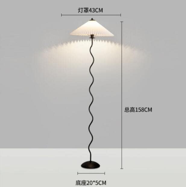 Lâmpada de chão plissada Zhyh, lâmpada de estar japonês, luminária de piso decorada atmosfera lâmpada de mesa