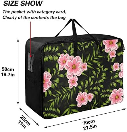 Saco de armazenamento de roupas N/ A Underbed para colcha - Bolsa de grande capacidade para folhas de palmeira de verão com armazenamento de cobertor de decoração de zíperes para roupa de cama