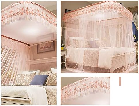 Rede de mosquito do dossel de canoph de renda U-track, Palácio Princess Bed Canopy Mosquito Fino Mosquito Supil de aço inoxidável,