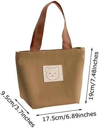 enyuwlcm canvas mini almoço bolsa reutilizável lanche fofo saco de lanche adequado para uma caixa bento 3 pacotes