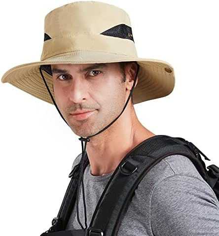 Chapéus solares upf 50 chapéus de pesca larga de abrangência para homens Proteção solar para chapéus de verão de safari de pesca ao ar livre