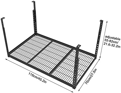 Cazaru FXJ Overhead Garage prateleira rack de armazenamento, racks de armazenamento montados no teto ajustável,