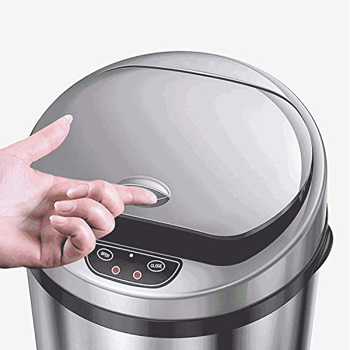 Lixo de indução inteligente wpyyi pode tocar lixo automático em forma de tambor com lixo doméstico de aço inoxidável lixo para a sala de estar lixo de banheiro de cozinha lata