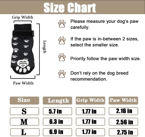 Hsathoac Anti Slip Dog Meias com tiras ajustáveis ​​3 pares, pata de animais de estimação de dupla lateral proteger para desgaste
