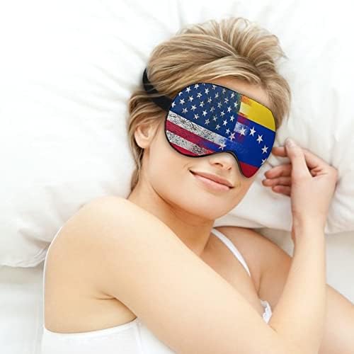 American e Venezuela Flag máscara macia máscara de máscara de olho eficaz com a venda de escoteira conforto máscara de sono com