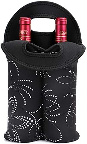 Saco de bolsa de portador de vinho Hipiwe Dois garrafas de neoprene/garrafa de água de neoprene para viagem com alça