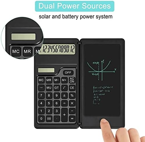 Calculadoras Yfqhdd de função padrão de 12 dígitos com calculadoras de mesa com tábuas de escrita e energia dupla de bateria