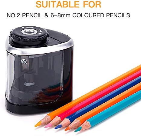Aparecedor de jabey, bateria portátil de apontador de lápis elétrico operado para lápis de 6-8mm para estudantes Artistas do escritório da sala de aula da escola