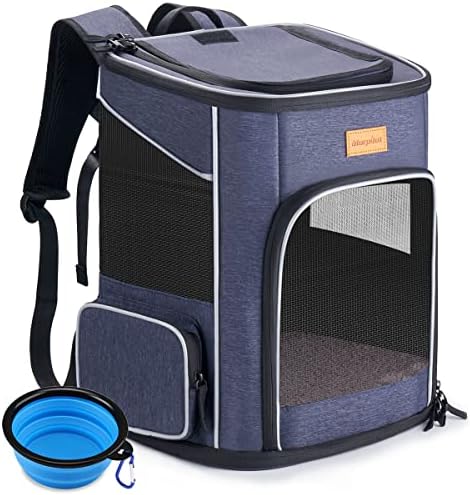 transportadora de mochila de gato de Morpilot, transportadora de mochila dobrável para gatos e cães pequenos, mochila